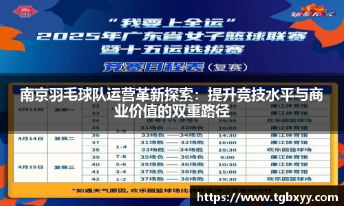 南京羽毛球队运营革新探索：提升竞技水平与商业价值的双重路径